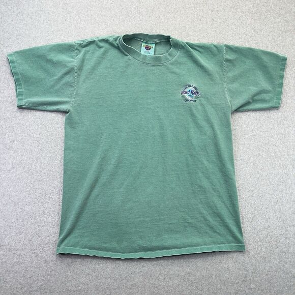 VTG Hard Rock Hotel Las Vegas T-Shirt Adult Large L Green Single Stitch USA Made - Picture 2 of 9